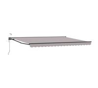 Owoxanthellate Auvent à bras articulé - 4 x 3,5 m - Avec télécommande et manivelle - Semi-cassette - En aluminium et acier - Pour jardin et terrasse - Protection solaire - Demi-cassette - Anthracite