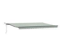 Owoxanthellate Auvent à bras articulés - 500 x 350 cm - Avec double commande et capteur - Protection solaire rétractable - Pour terrasse, jardin et balcon - Rayures vertes et blanches - Structure
