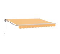 Owoxanthellate Auvent électrique à bras articulé - Sable - 4,5 x 3 m - Avec manivelle - Télécommande et support mural - Auvent extensible avec protection contre le vent - Pour terrasse, balcon et