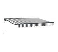 Owoxanthellate Auvent électrique extensible - 2,5 x 2 m - Bras articulé - Avec télécommande et manivelle - Semi-cassette d'ombrage pour terrasse et jardin - Anthracite et blanc