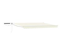 Owoxanthellate Auvent électrique extensible 4 x 2 m - Bras articulé avec panneau solaire et télécommande - Cadre en aluminium blanc crème - Protection solaire pour terrasse et extérieur