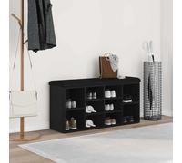 Owoxanthellate Banc à chaussures avec espace de rangement - Noir - 100 x 30 x 48 cm - En bois - Design moderne - Robuste et durable - Pour couloir, salon et chambre à coucher