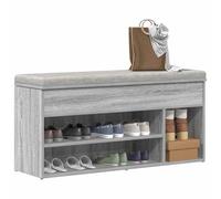 Owoxanthellate Banc à chaussures gris Sonoma 102 x 30,5 x 45 cm - En matériau dérivé du bois - Avec assise - Design moderne - Robuste et durable - Pour couloir, salon, chambre à coucher