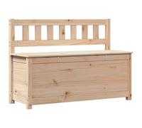 Owoxanthellate Banc avec espace de rangement 110 x 41 x 76,5 cm - Banc coffre en pin massif non traité - Banc rustique avec dossier pour couloir, salle à manger et cuisine