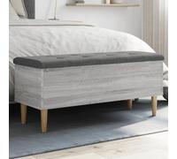 Owoxanthellate Banc avec espace de rangement Gris Sonoma 102 x 42 x 46 cm Banc coffre rembourré pour couloir, salon, chambre à coucher Design bien pensé jusqu'à 110 kg