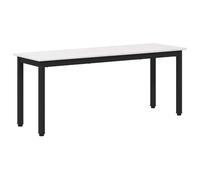 Owoxanthellate Banc blanc 110 x 35 x 45 cm - Banc de salle à manger moderne en pin massif avec pieds en métal stables - Banc en bois polyvalent pour couloir, cuisine et terrasse