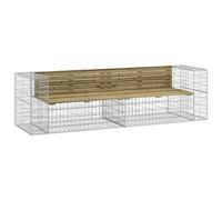 Owoxanthellate Banc de jardin 244 cm en pin imprégné, structure gabion, résistant aux intempéries, design moderne, pour jardin, terrasse, balcon