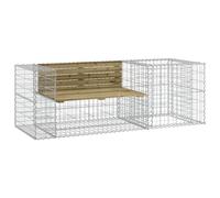 Owoxanthellate Banc de jardin avec gabion en pin imprégné, 192 x 71 x 65,5 cm, résistant aux intempéries, design peu encombrant et stable, pour balcon, jardin et terrasse