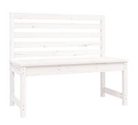 Owoxanthellate Banc de jardin blanc 109 cm en pin massif avec dossier et sommier à lattes, design robuste et résistant aux intempéries, pour jardin, terrasse, balcon et cour intérieure