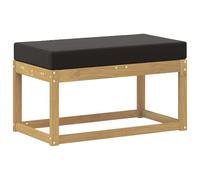 Owoxanthellate Banc de jardin modulaire en bois d'acacia résistant aux intempéries avec coussin en mousse pour balcon, terrasse et jardin Blanc 80 x 43 x 45 cm