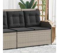 Owoxanthellate Banc de relaxation de jardin, 110 x 67 x 95 cm, en polyrotin gris clair, dossier réglable, avec coussin d'assise épais, résistant aux UV, robuste, pour balcon, terrasse, salon de jardin