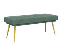 Owoxanthellate Banc double couche vert mer 120 x 45 x 46 cm - Banc rembourré élégant en velours avec pieds en métal, banc de couloir moderne et banc lit pour salon et chambre à coucher