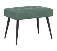 Owoxanthellate Banc en velours vert mer 60 x 40 x 45 cm - Banc rembourré élégant avec piqûre boutonnée et pieds en métal - Banc lit moderne pour chambre à coucher, salon, couloir et salle à manger