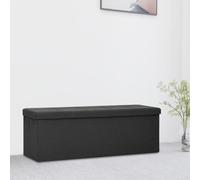Owoxanthellate Banc pliable avec espace de rangement - 110 x 38 x 38 cm - Noir - Aspect lin - Coffre robuste pour couloir, chambre et salon