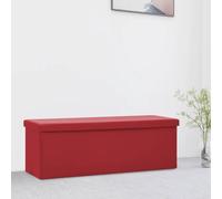 Owoxanthellate Banc pliable avec espace de rangement, bordeaux, 110 x 38 x 38 cm, tabouret de coffre robuste en PVC et MDF, meuble rembourré peu encombrant pour couloir, chambre et salon