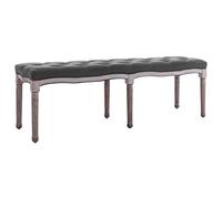 Owoxanthellate Banc rembourré avec espace de rangement 150 x 40 x 48 cm - Gris foncé - Lin massif - Vintage - Pour salon, couloir, chambre à coucher, garde-robe