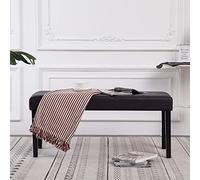 Owoxanthellate Banc rembourré en cuir synthétique marron avec cadre en bois - Design moderne - Banc de rangement pour couloir, chambre et cuisine - 106 cm