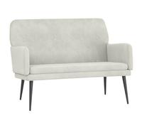 Owoxanthellate Banc rembourré en velours avec dossier et accoudoirs pour salon et couloir, banc de cuisine confortable avec structure en métal Crème 108 x 79 x 79 cm