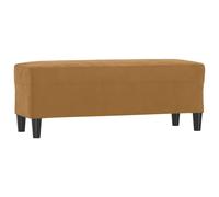 Owoxanthellate Banc rembourré en velours pour couloir et chambre à coucher - Banc de lit confortable rembourré - Élégant banc de couloir et repose-pieds avec structure en bois - Marron - 100 x 35 x 41