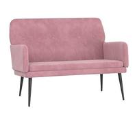 Owoxanthellate Banc rembourré en velours rose - 108 x 79 x 79 cm - Petit canapé 2 places avec structure en métal - Pour salon, couloir