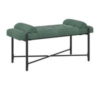 Owoxanthellate Banc rembourré en velours vert mer - Élégant banc rembourré avec boutons et 2 coussins - 110 x 40 x 46 cm - Banc de lit stable pour salon, chambre à coucher