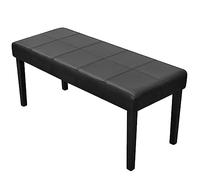 Owoxanthellate Banc rembourré, noir, 106 x 43 x 46 cm, en cuir synthétique, avec structure en bois, pour couloir, chambre à coucher, salon, design moderne, durable et robuste