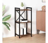 Owoxanthellate Bibliothèque 40 x 30 x 83 cm en bois - Cadre en acier X stable - Séparateur de pièce - Étagère sur pied - Design industriel