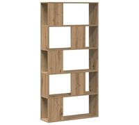 Owoxanthellate Bibliothèque à 5 étages en chêne Artisan - 80,5 x 23,5 x 162,5 cm - Étagère sur pied en bois - Séparateur de pièce - Étagère haute pour salon, bureau, bureau