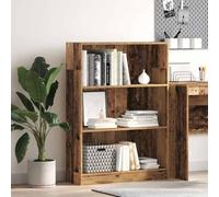 Owoxanthellate Bibliothèque, aspect bois vieilli, 80 x 24 x 109 cm, en matériau dérivé du bois, étagère moderne avec compartiments ouverts, pour salon, chambre à coucher, bureau et couloir