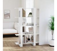 Owoxanthellate Bibliothèque blanche brillante - 100 x 30 x 160 cm - Séparateur de pièce stable en bois - Étagère moderne pour salon, couloir, chambre à coucher