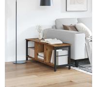 Owoxanthellate Bibliothèque en bois recyclé - 102 x 32 x 40,5 cm - Étagère sur pied en bois et acier - Design loft moderne - 3 compartiments pour salon, bureau à domicile et couloir