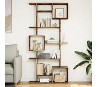 Owoxanthellate Bibliothèque en bois recyclé 92 x 29 x 188 cm avec 9 compartiments, design moderne et construction robuste pour salon, couloir, chambre à coucher