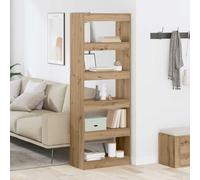 Owoxanthellate Bibliothèque en chêne artisanal, 60 x 30 x 166 cm, avec 5 compartiments, design moderne, séparateur de pièce et bibliothèque, pour salon, couloir, chambre à coucher