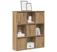 Owoxanthellate Bibliothèque en chêne artisanal, 89 x 24 x 101,5 cm, en matériau dérivé du bois, avec porte flexible et support mural, design moderne, pour salon, couloir, bureau à domicile