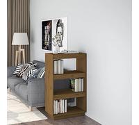 Owoxanthellate Bibliothèque en pin massif marron miel 60 x 35 x 103 cm - Étagère sur pied et séparateur de pièce au design moderne - Étagère multifonction robuste pour salon, couloir, chambre à