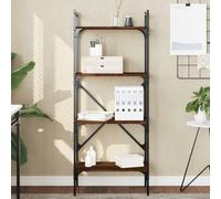 Owoxanthellate Bibliothèque marron chêne 56 x 31,5 x 138,5 cm en acier à 4 compartiments séparateur de pièce design moderne pour salon, chambre à coucher, bureau