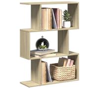 Owoxanthellate Bibliothèque séparateur de pièce en chêne Sonoma 70 x 24 x 97 cm Étagère sur pied avec 3 compartiments Design moderne et robuste pour salon, bureau, chambre à coucher