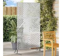 Owoxanthellate Brise-vue de jardin en acier - Design moderne - 100 x 50 x 180 cm - Gris - Robuste - Pour jardin, terrasse, balcon et camping
