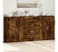 Owoxanthellate Buffet 3 pièces en bois dérivé du bois de chêne fumé pour porte et tiroirs 90 kg Pour salon, chambre à coucher, couloir 60 x 31 x 84 cm