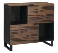 Owoxanthellate Buffet 80 x 33 x 75 cm en bois de manguier massif avec pieds en fer, design moderne, robuste et durable, pour salon, chambre à coucher et couloir
