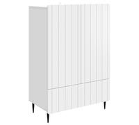 Owoxanthellate Buffet blanc - 66 x 34,5 x 97 cm - Commode moderne avec tiroir et 2 portes en bois - Meuble haut étroit pour salon, salle à manger, couloir