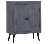 Owoxanthellate Buffet en bois de manguier - 60 x 30 x 76 cm - Gris - Commode industrielle vintage avec pieds en acier - Armoire d'appoint robuste avec beaucoup d'espace de rangement pour salon