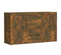 Owoxanthellate Buffet en chêne fumé - 120 x 36 x 69 cm - Commode en bois robuste avec 2 portes - Armoire élégante pour salon, couloir et salle à manger