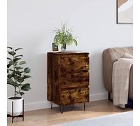 Owoxanthellate Buffet en chêne fumé 40 x 35 x 70 cm avec 3 tiroirs et pieds en métal - Design moderne - Armoire de rangement pour salon, chambre à coucher et couloir