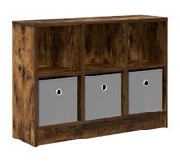 Owoxanthellate Buffet en chêne fumé, commode moderne 73,5 x 22,5 x 53,5 cm avec 3 tiroirs, armoire d'appoint étroite en bois pour salon, couloir et bureau, design bas