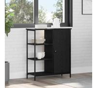 Owoxanthellate Buffet en chêne noir - 70 x 30 x 80 cm - Commode industrielle avec porte et cadre en métal - Design moderne et espace de rangement pour salle à manger, salon et couloir