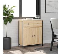 Owoxanthellate Buffet en chêne Sonoma - 70 x 30 x 80 cm - En bois avec pieds en acier - Design moderne - Robuste - Pour salon, chambre à coucher, couloir