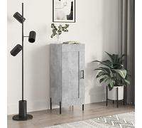 Owoxanthellate Buffet gris béton 34,5 x 34 x 90 cm - Buffet moderne en bois avec pieds en métal, 3 compartiments et montage de porte flexible, commode compacte pour salon, couloir, chambre à coucher