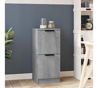 Owoxanthellate Buffet gris sonoma 30 x 30 x 70 cm en bois avec plateau supérieur robuste - Petite commode pour couloir, chambre à coucher, cuisine, salon - Montage rapide