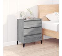 Owoxanthellate Buffet gris sonoma 60 x 35 x 70 cm en matériau dérivé du bois avec 3 tiroirs - Design moderne - Combinaison robuste et métal pour salon, chambre à coucher, couloir